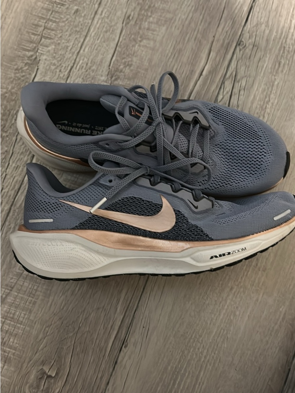 Nike Women’s Pegasus Shoes - Gray with Rose Gold Accents